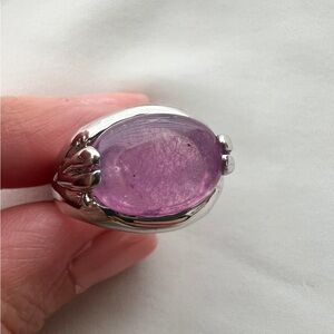 Elegant Silver and Purple Women's Ring
